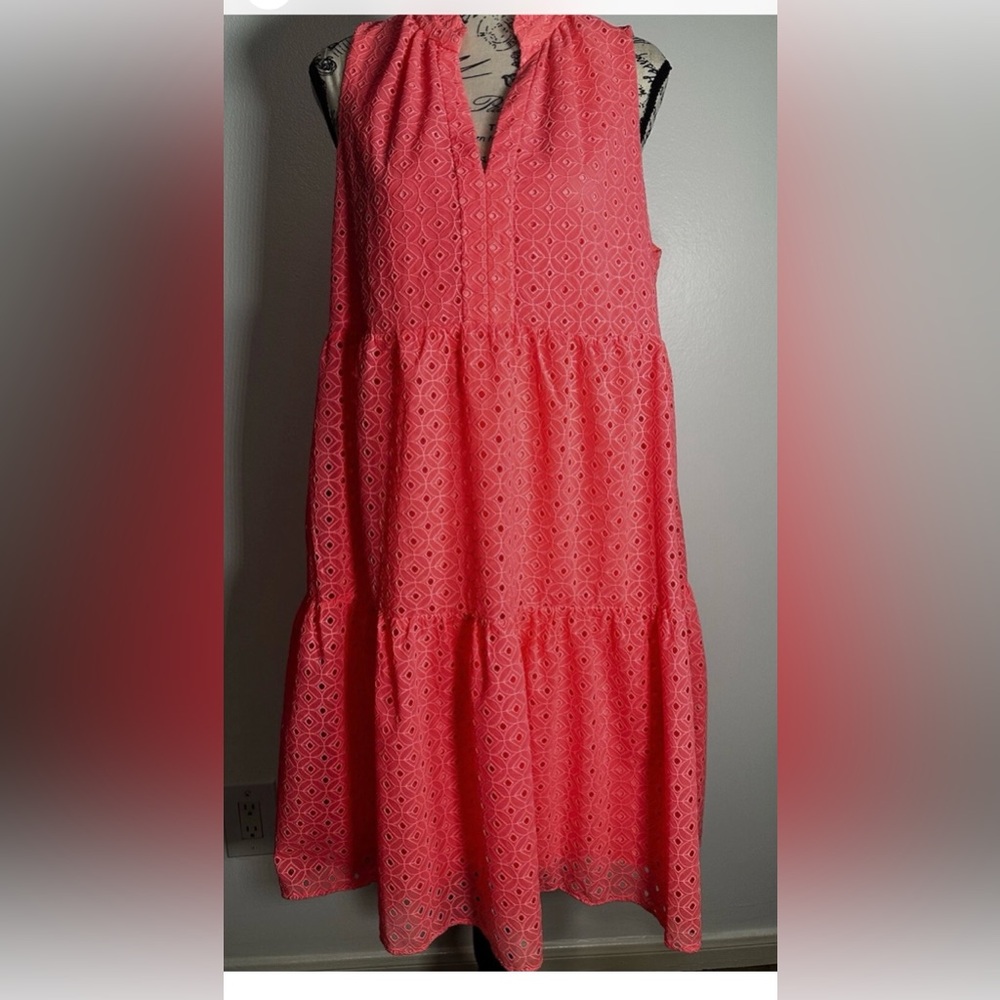 Lilly Pulitzer Novella Pink Sleeveless Eyelet Dress M - Picture 3 of 16